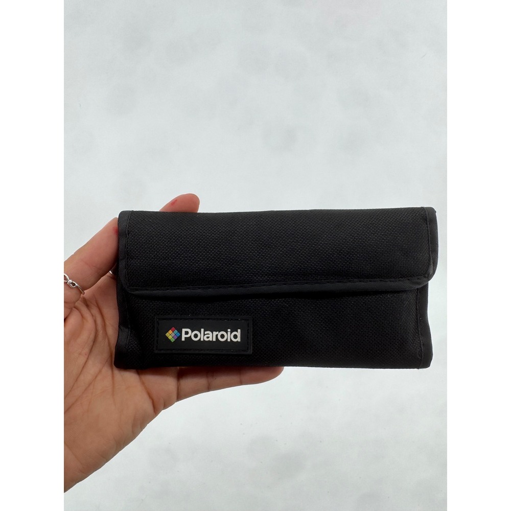 Polaroid Filter Wallet Case and Canon Suede Drawstring Lens Pouch Bundle Black